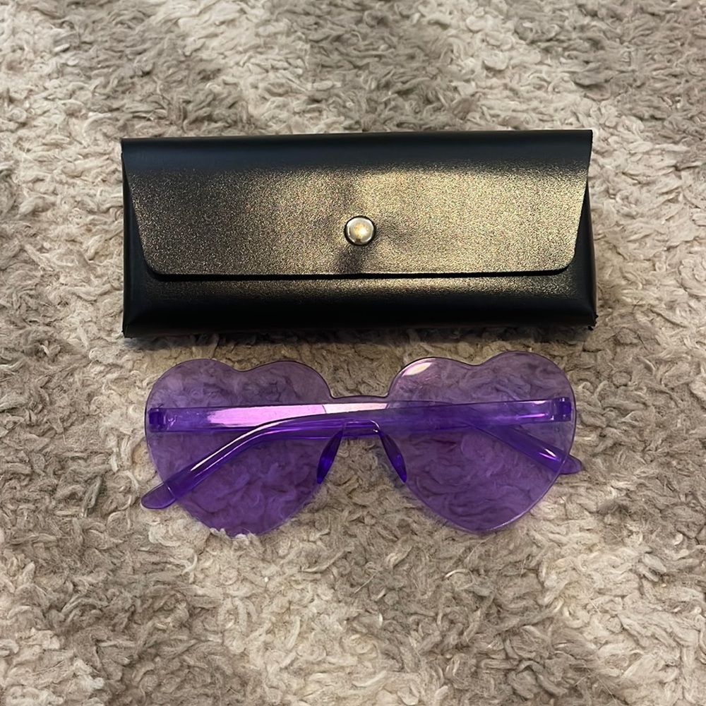 Purple Heart Sunglasses with carrying case